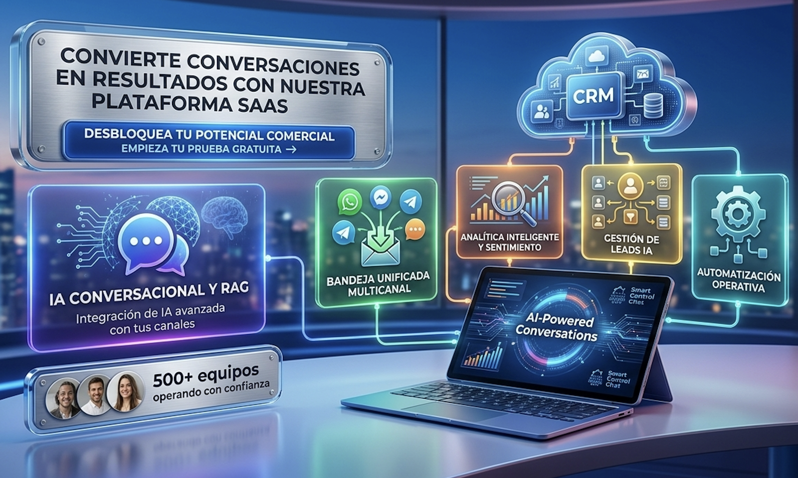Vista de plataforma Smart Control Chat